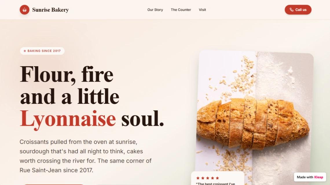 Artisan Bakery website template