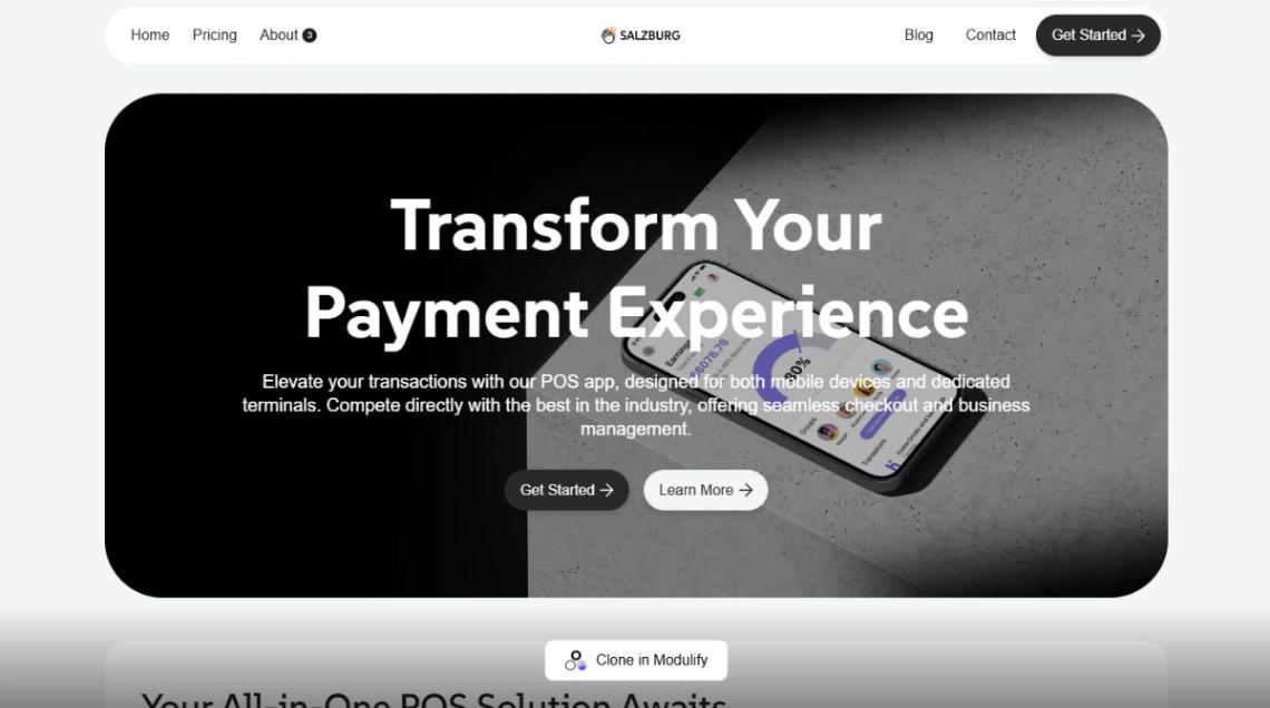 POS Platform Landing website template