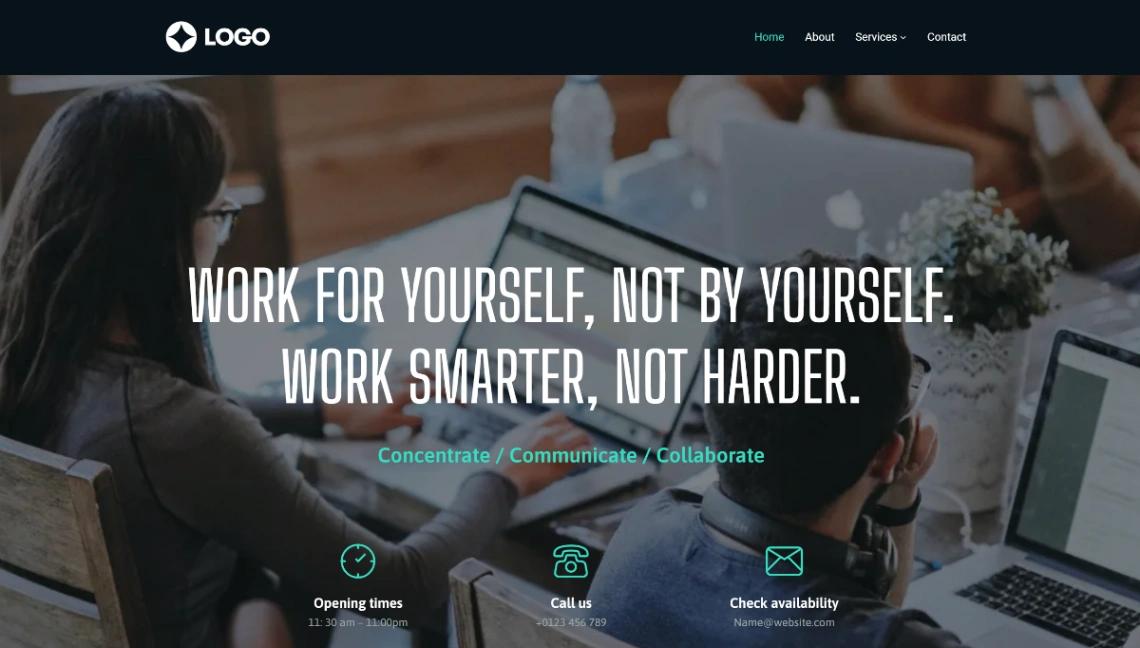 Co-working Website website template