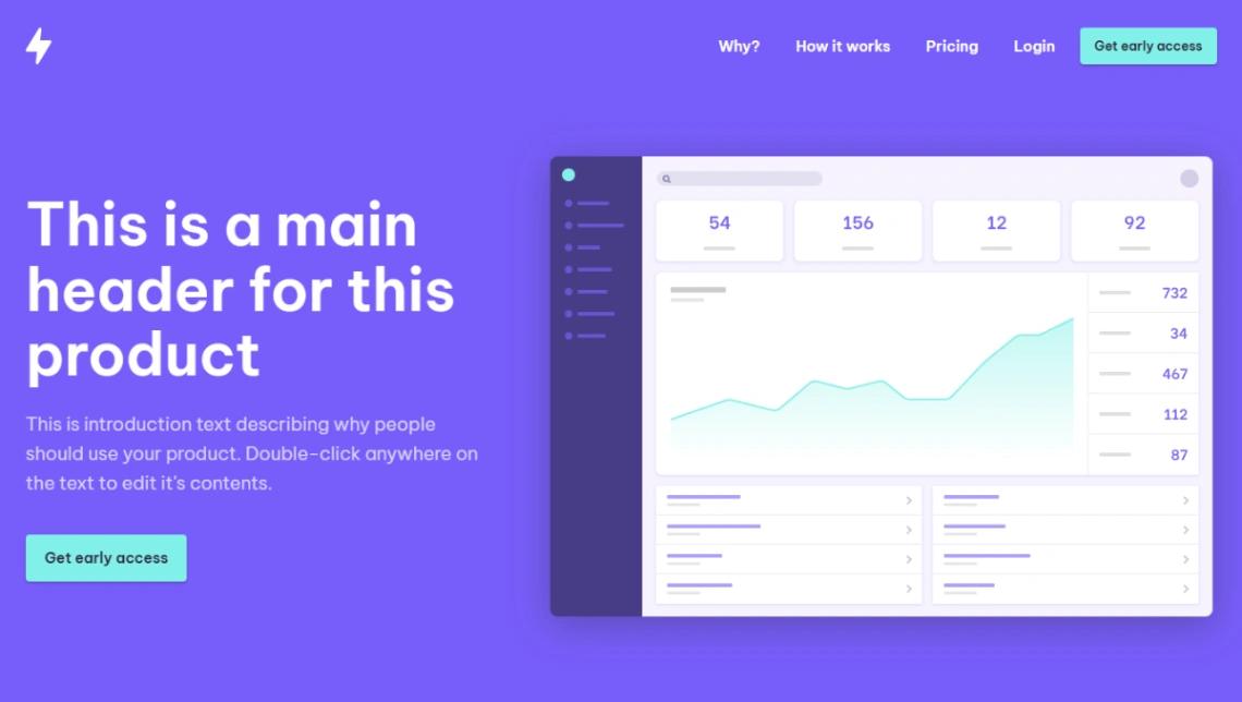 Product Launch Page website template