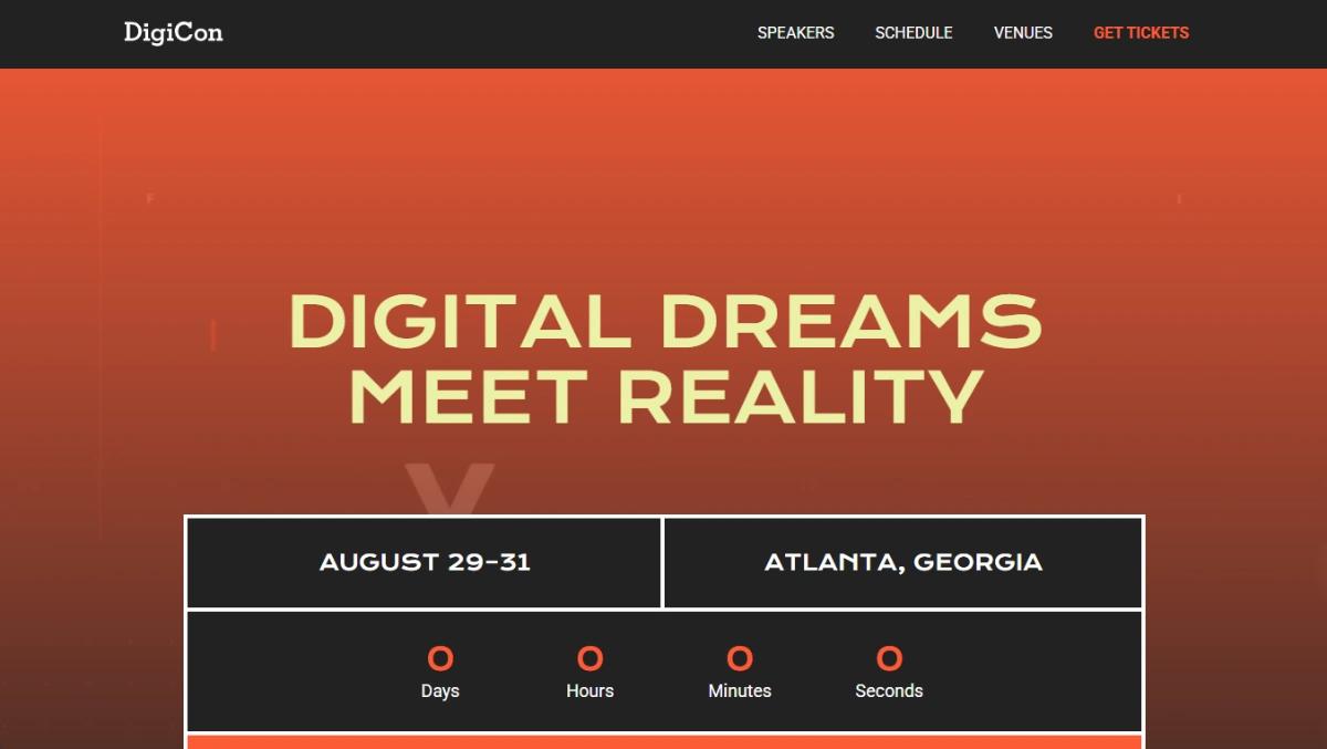 Digital Conference Event website template