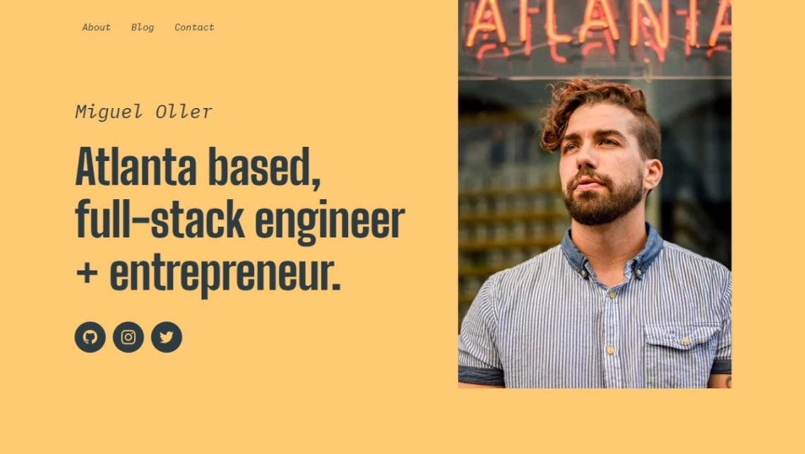 Developer Personal Page website template
