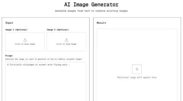 AI Image Generator web application template