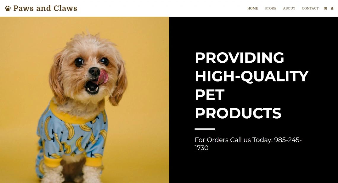 Pet Shop website template