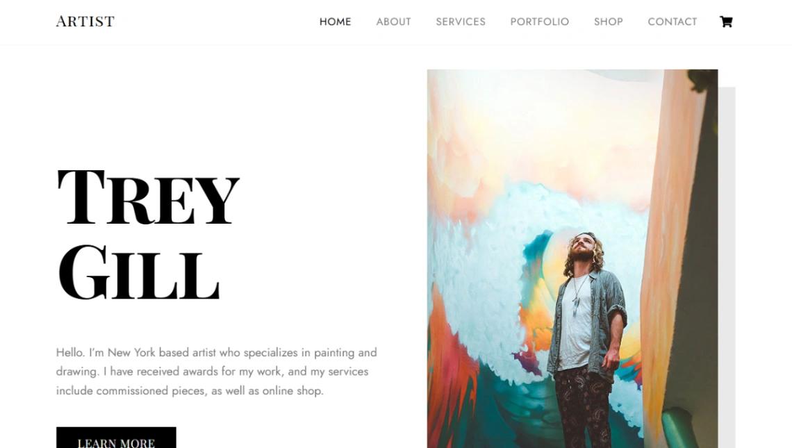 Artist Portfolio & Shop website template
