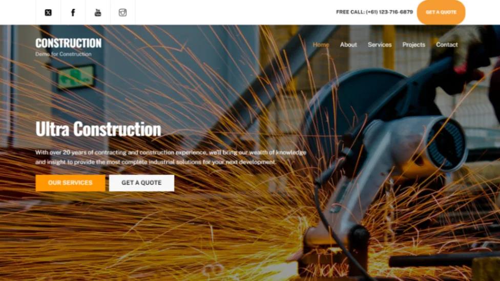 Commercial Construction website template