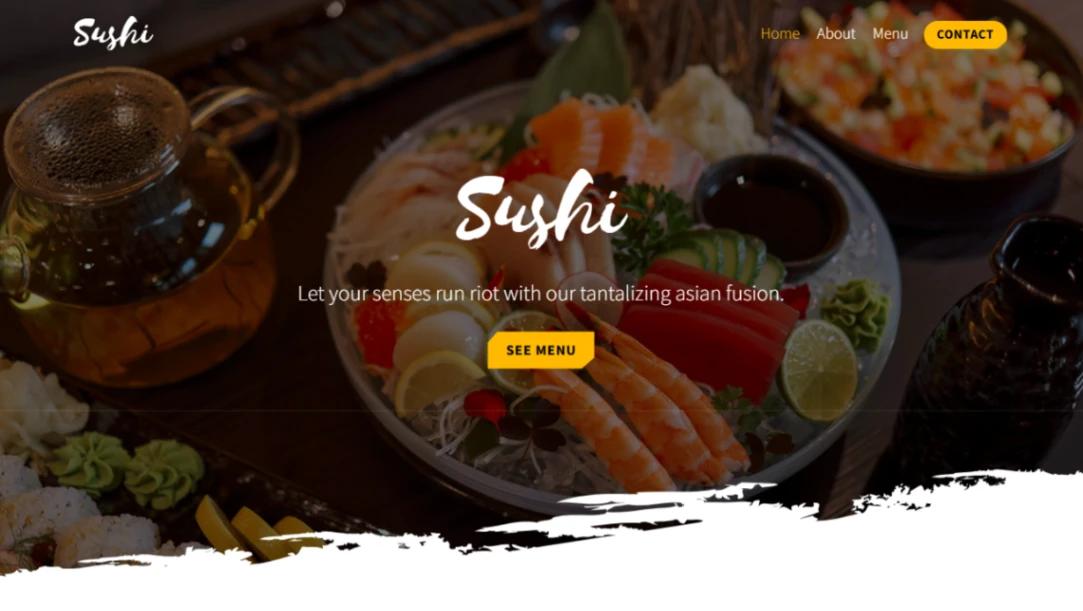 Asian Fusion Sushi Bar website template