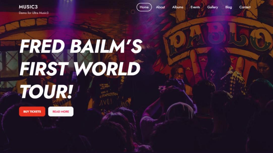 Music Tour Events website template