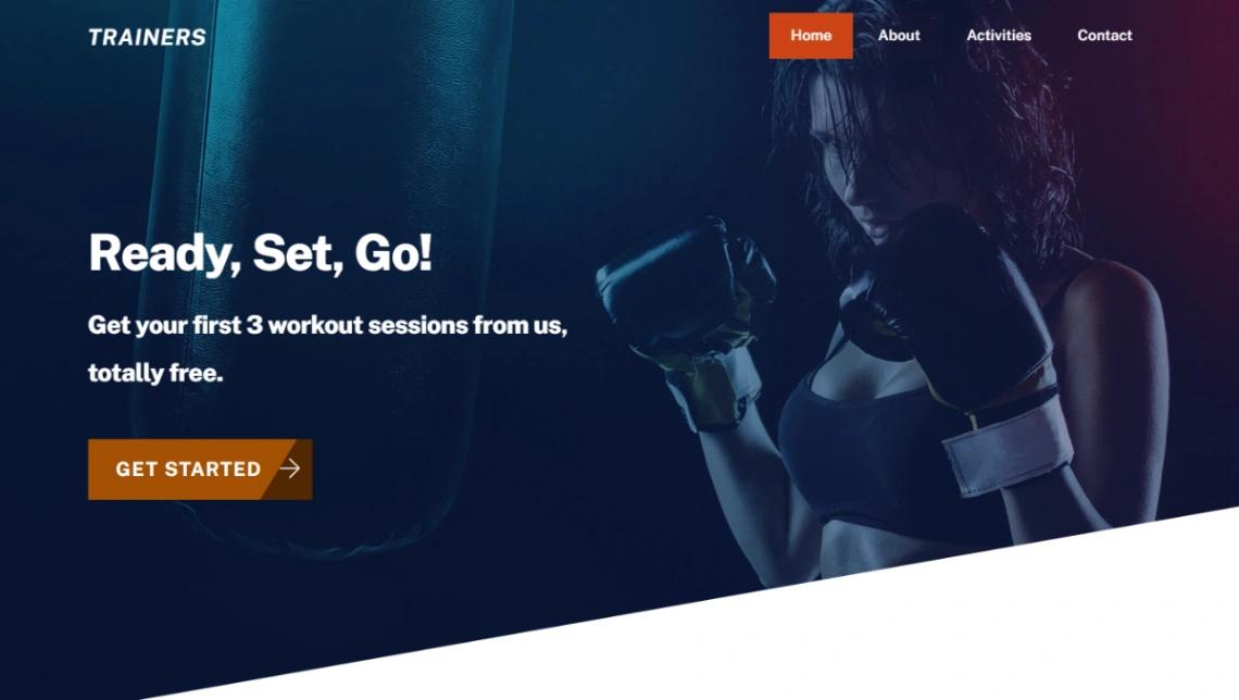 Fitness Training Studio website template