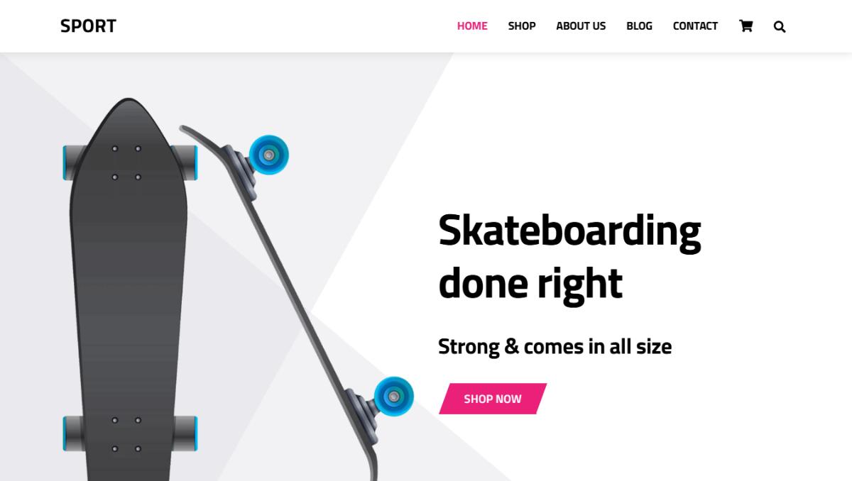 Skateboard Online Store website template