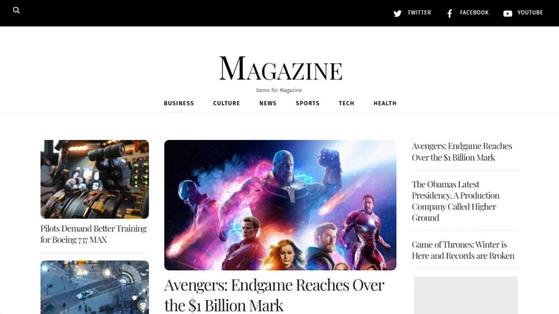 Online News Magazine website template