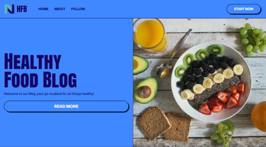 Healthy Food Blog website template