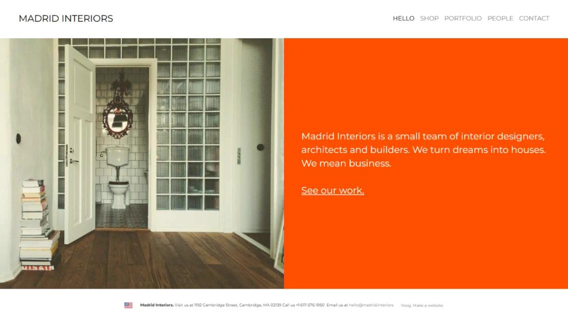 Interior Design Portfolio website template