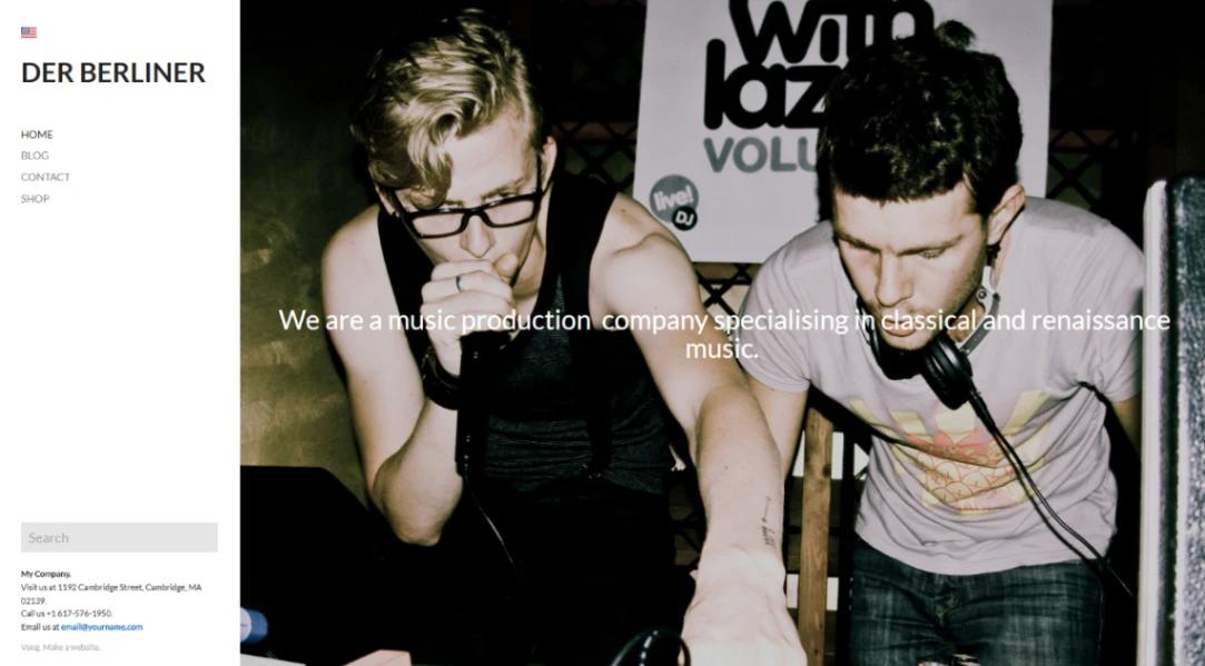 Music Production Company website template