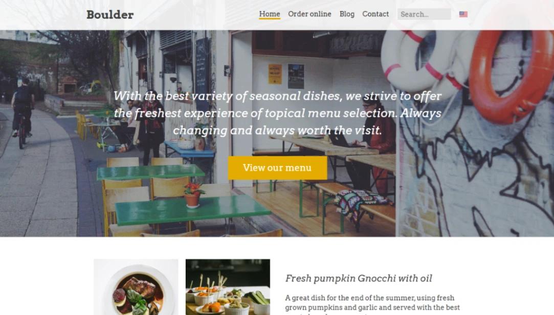 Boulder Restaurant website template