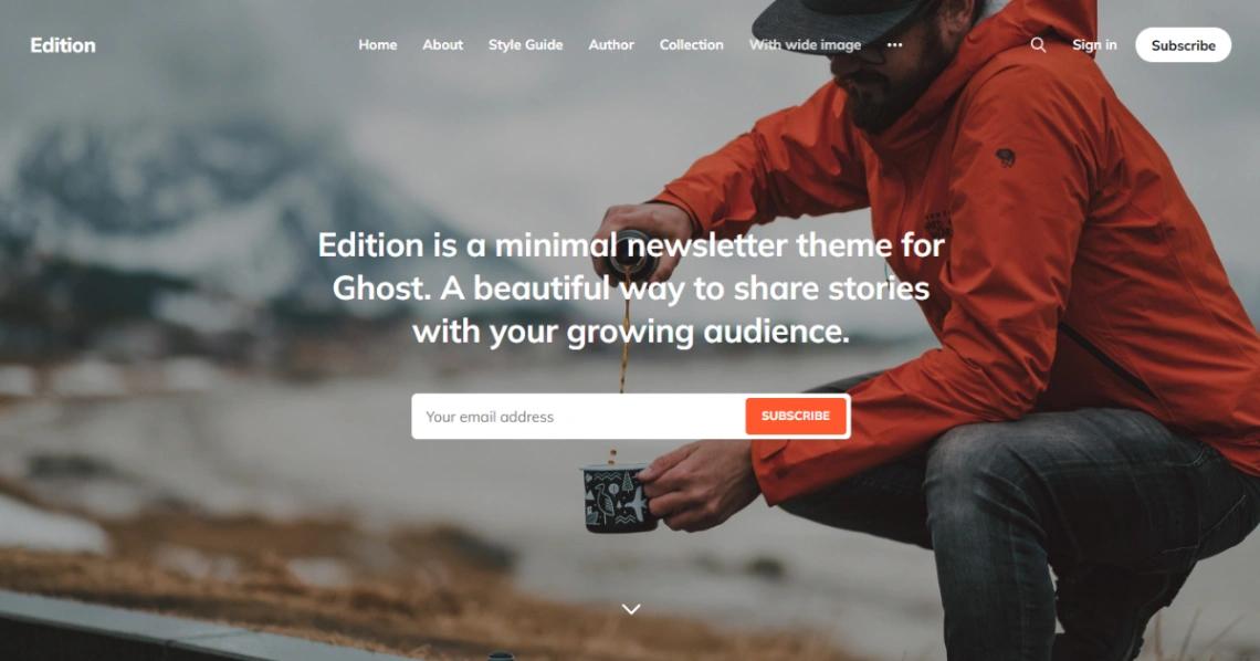 Minimal Newsletter & Blog website template