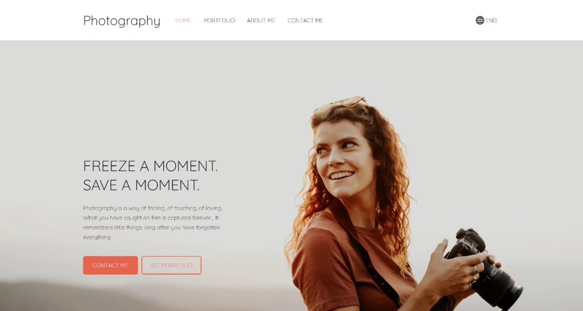 Portfolio Photography website template