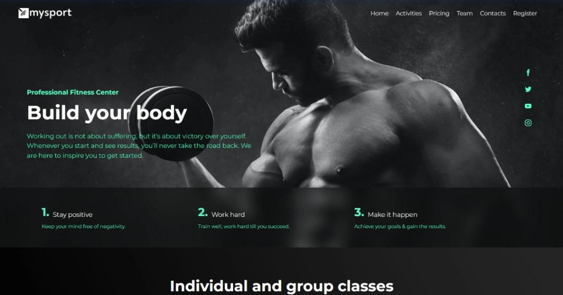Fitness Center website template