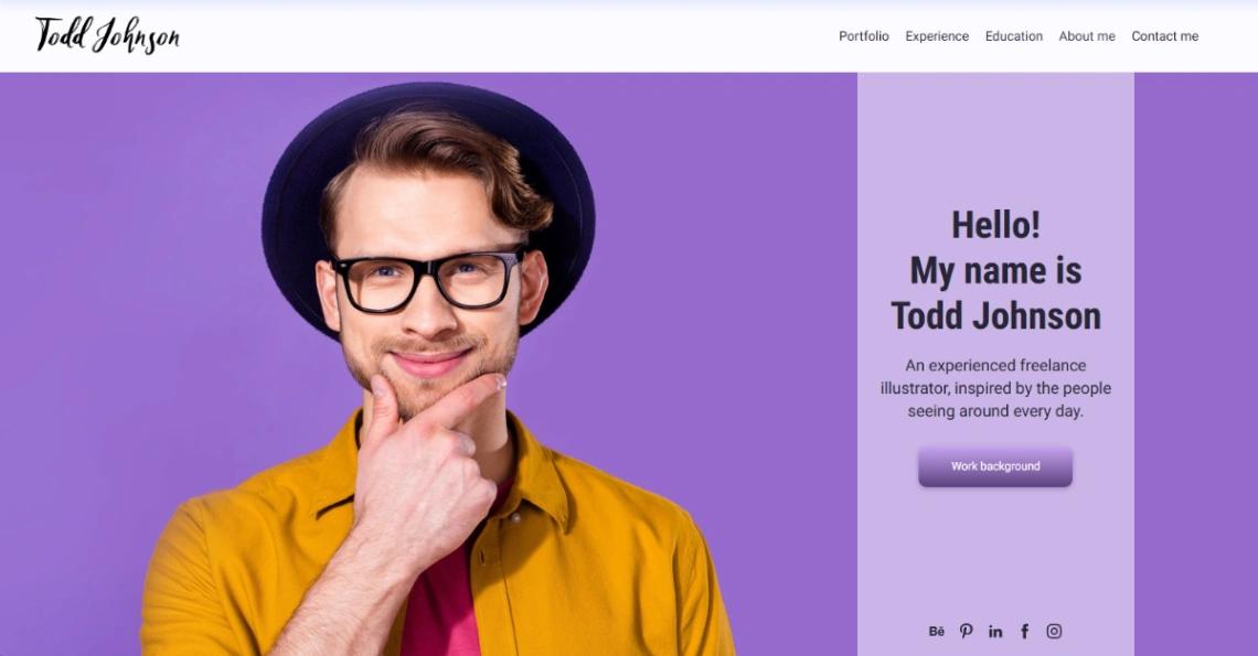 Illustrator Portfolio website template