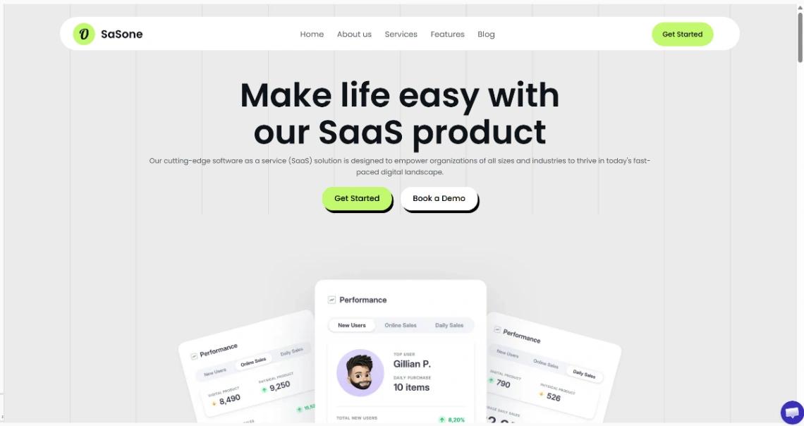 SaaS Startup website template