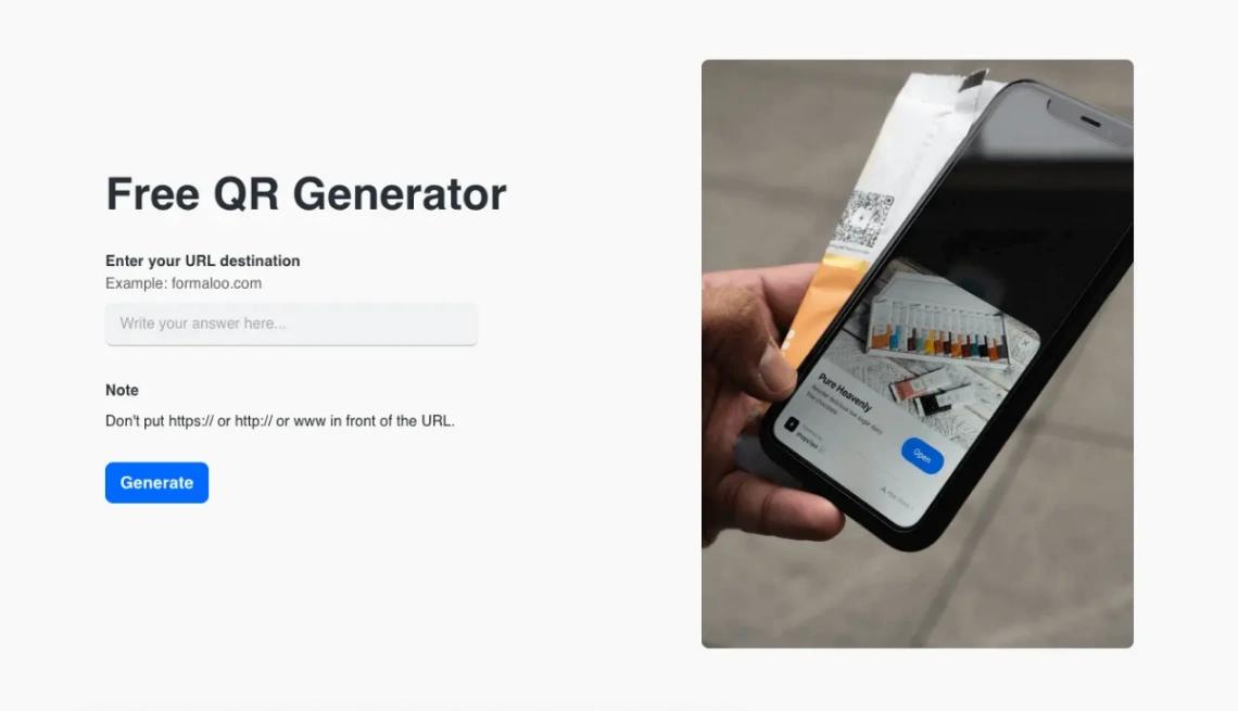 QR Code Generator website template