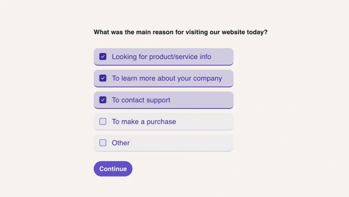 Website Feedback Survey website template
