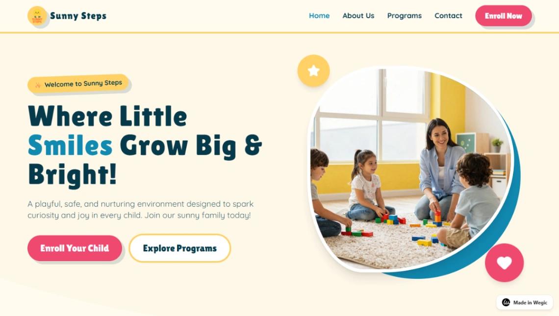 Daycare Program website template