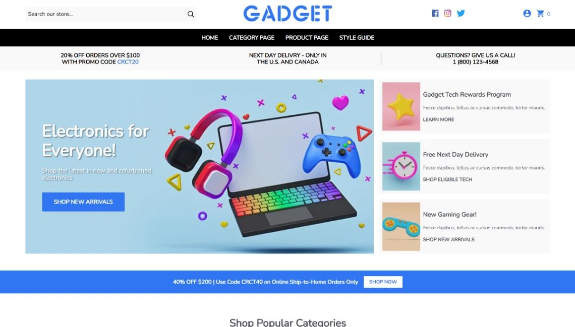 Tech Gadget Shop website template