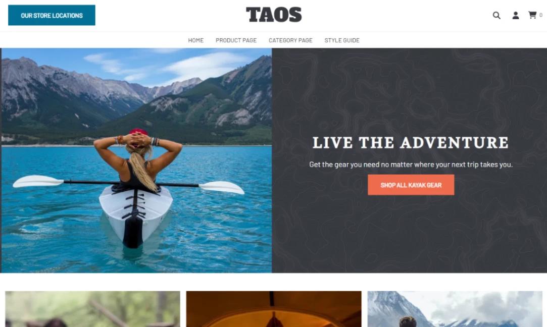 Outdoor Gear Store website template