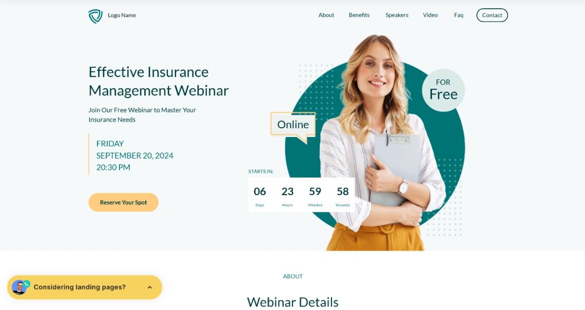 Financial Webinar website template