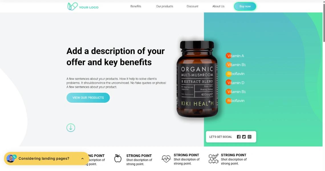 Nutritional Supplement website template