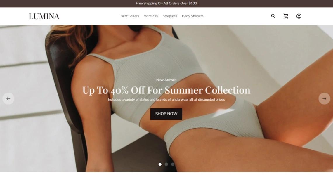 Lingerie Store website template
