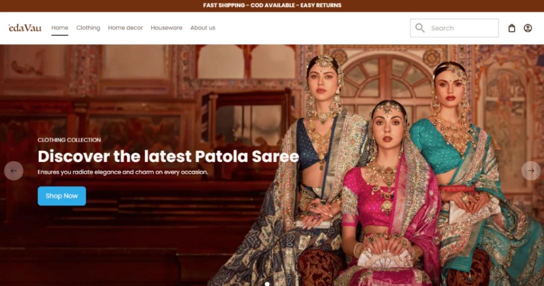Ethnic Wear & Home Decor website template