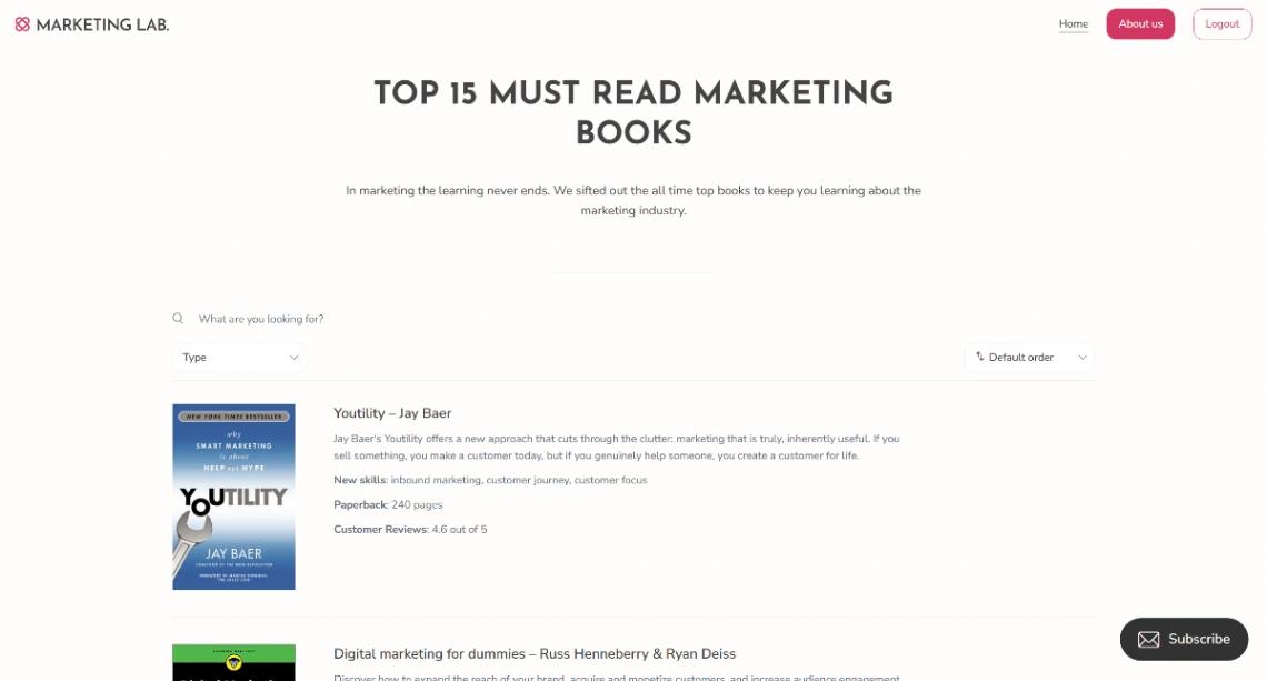 Book Collection website template