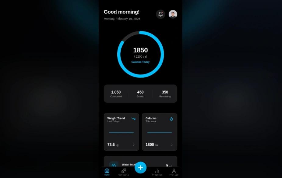 Fitness Tracker mobile app design template