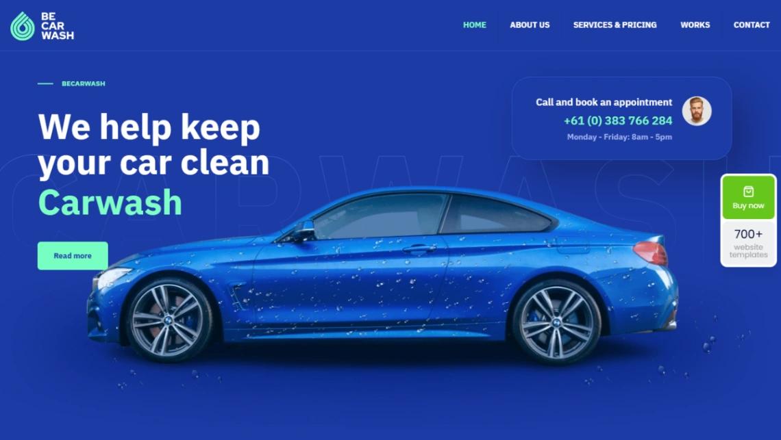 Car Wash Business website template
