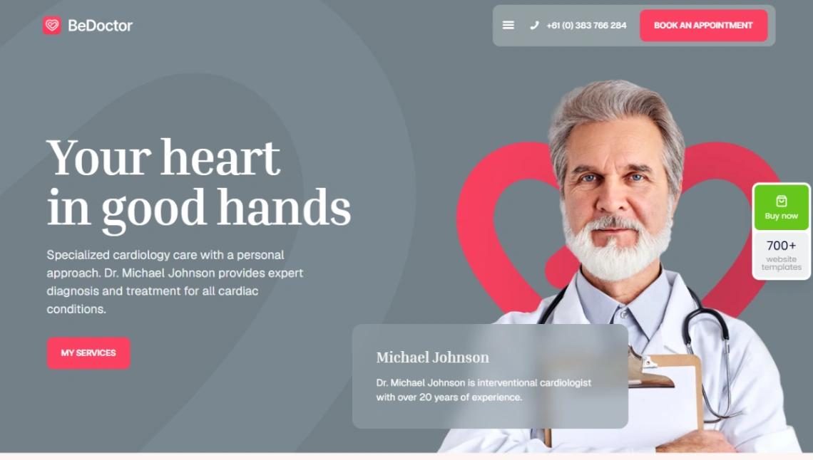 Cardiology Doctor website template