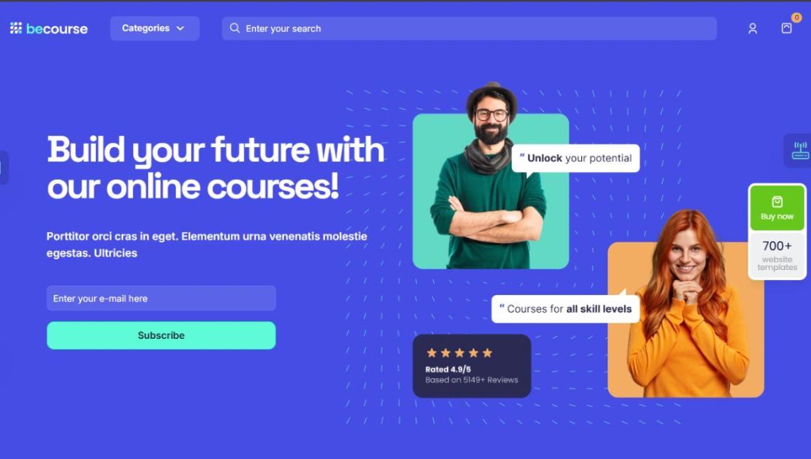 Online Course Academy website template