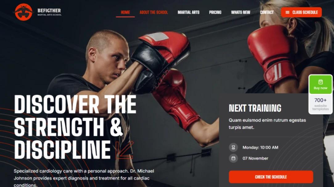 Martial Arts School website template