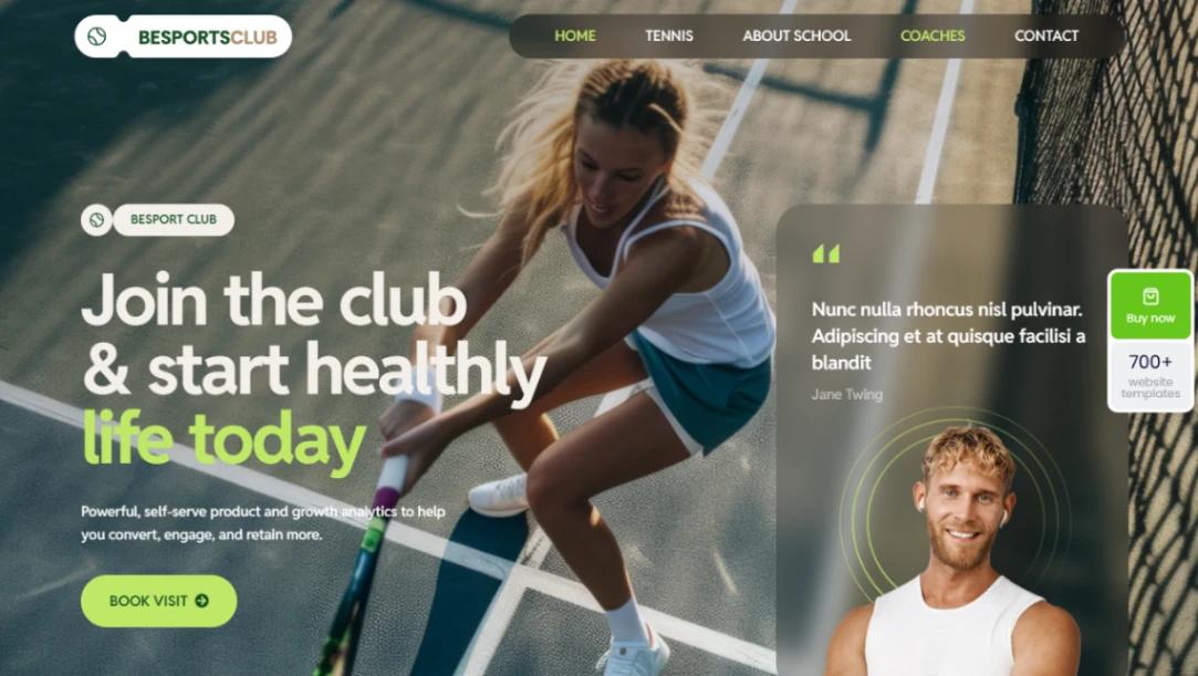 Tennis Club website template