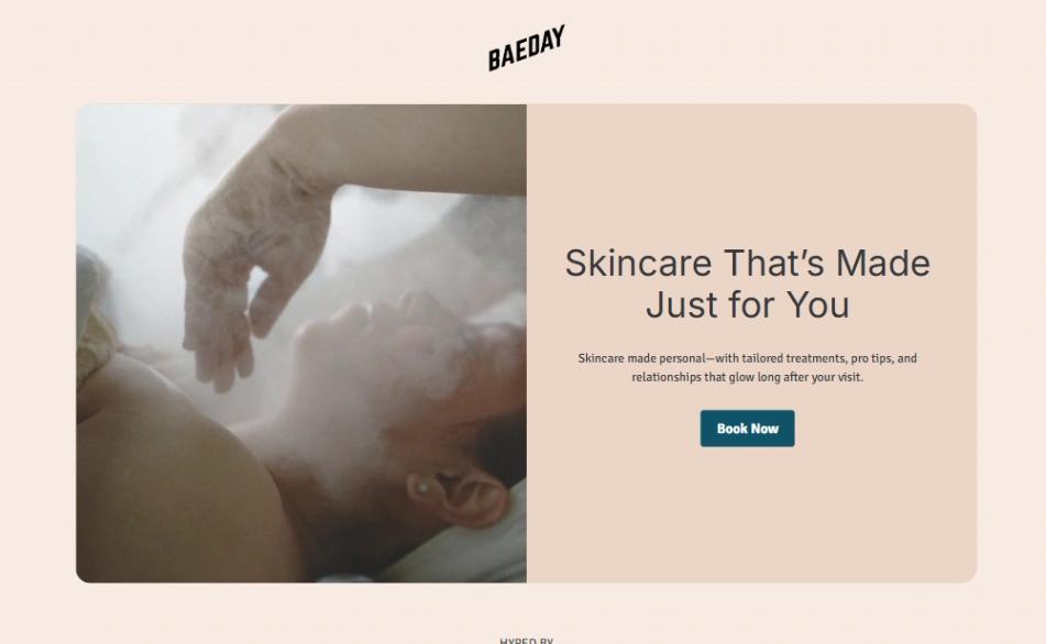 Skincare Booking Funnel website template