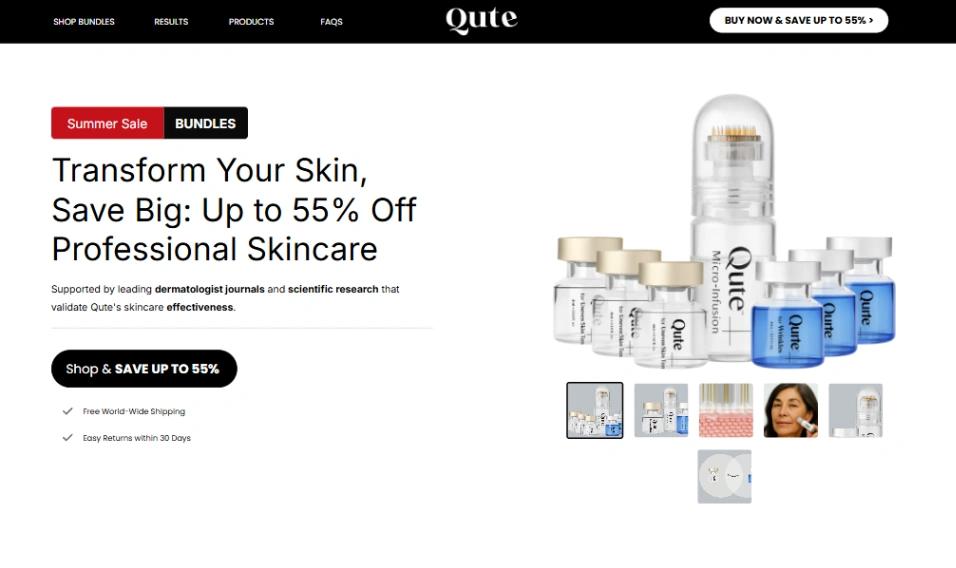 Skincare Sale Funnel website template