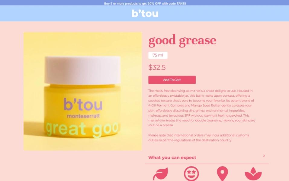 Skincare Product Page website template