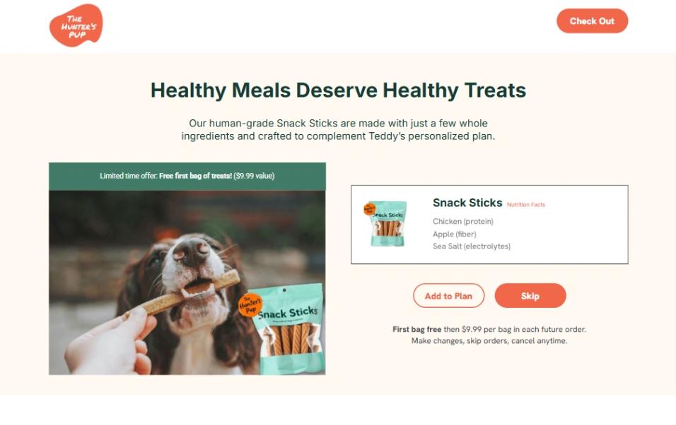 Subscription Upsell Page website template