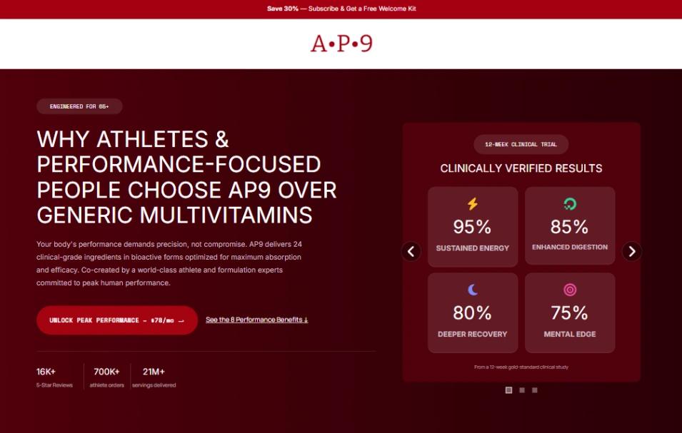 Supplement Advertorial Funnel website template