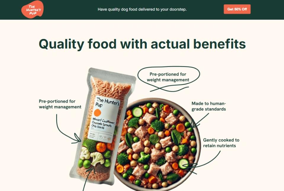 Dog Food Subscription website template