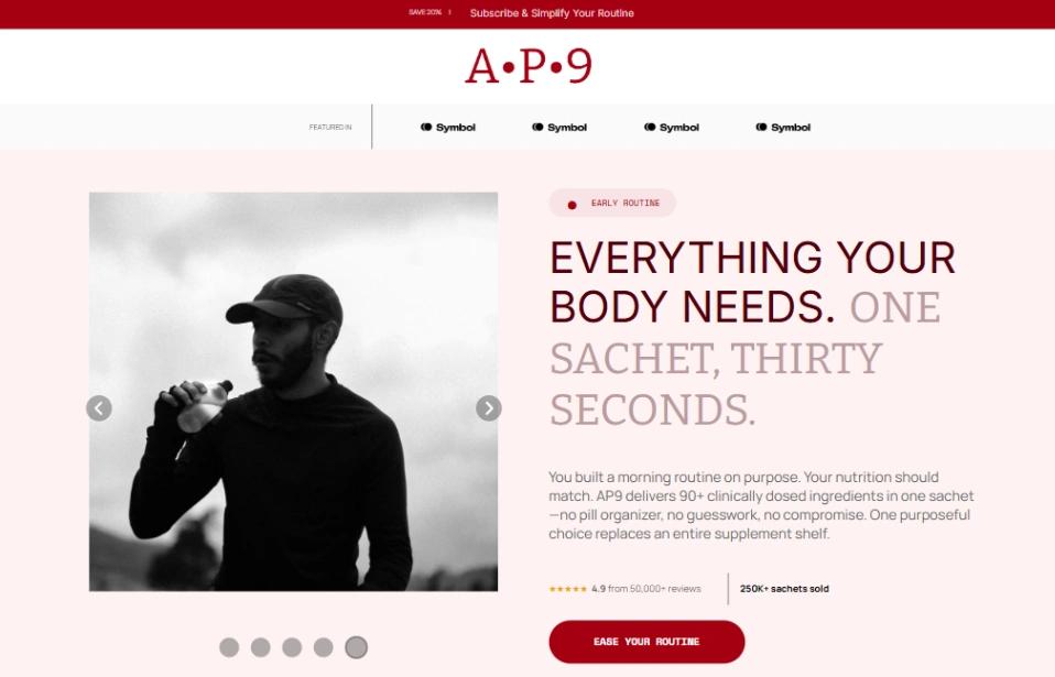 Supplement Product Funnel website template