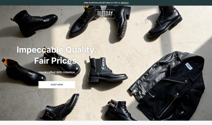 Footwear Brand Landing website template