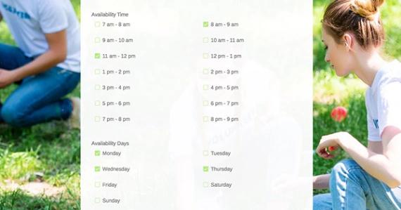 Volunteering Form website template