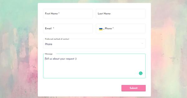 Contact Form website template